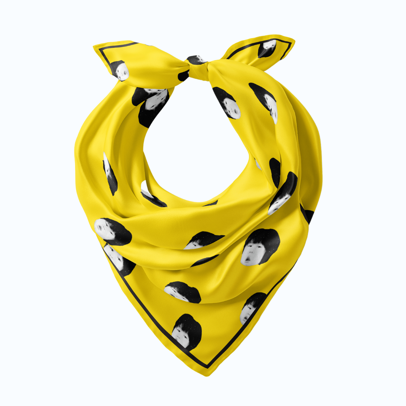 Baby Atsuko Pop Art Yellow Silk Scarf