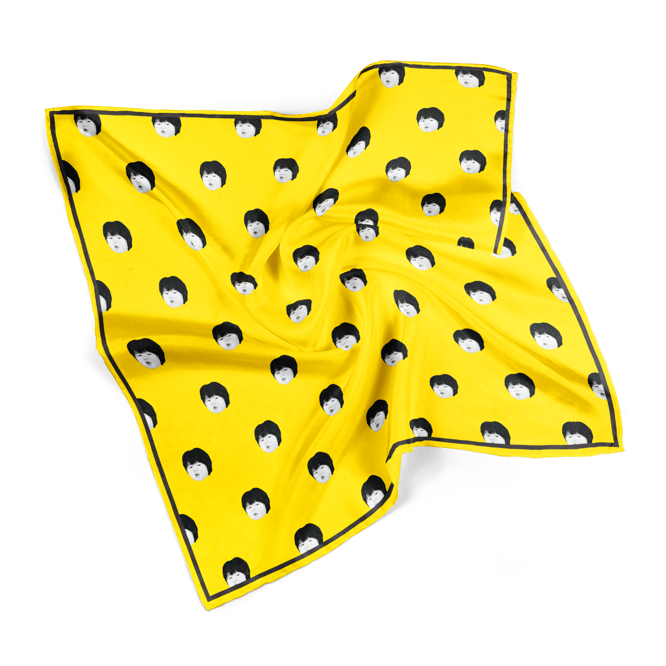 Baby Atsuko Pop Art Yellow Silk Scarf