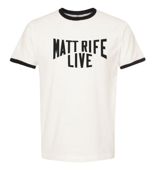 Matt Rife Live White Ringer Tour T-Shirt