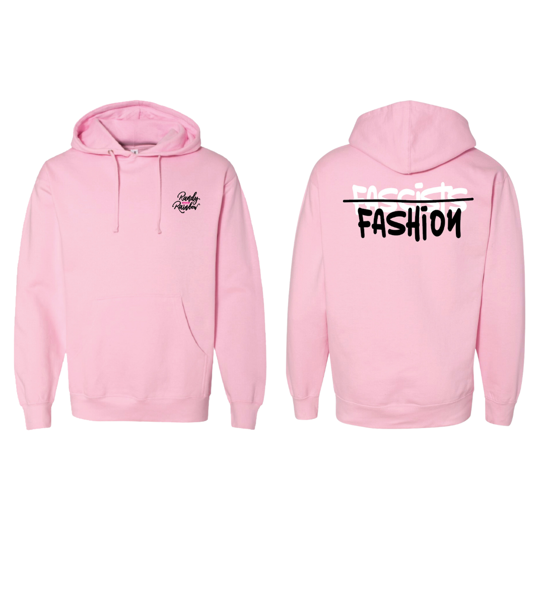 Fashion not Fascists Pink Hoodie